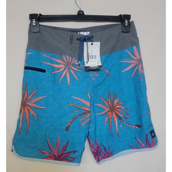 Rip Curl Size 28  Inseam 8" Surf Revival Retro Blue Stripe Board Shorts NWT - Picture 1 of 8